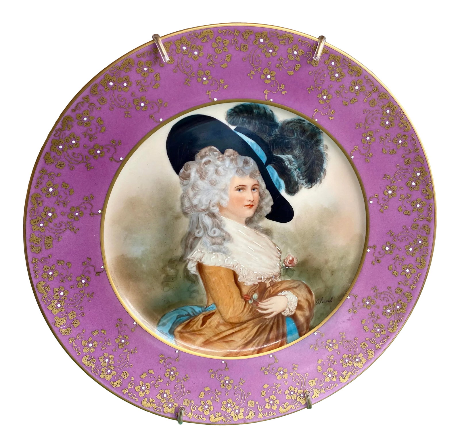 Antique Royal Vienna Signed Portrait Cabinet Plate: Gorgeous hand painted and signed portrait plate. Beehive mark on the back, perfect condition. Condition: Alterations: Original Condition Unaltered Imperfections: Some Imperfections Condition Notes: Ve