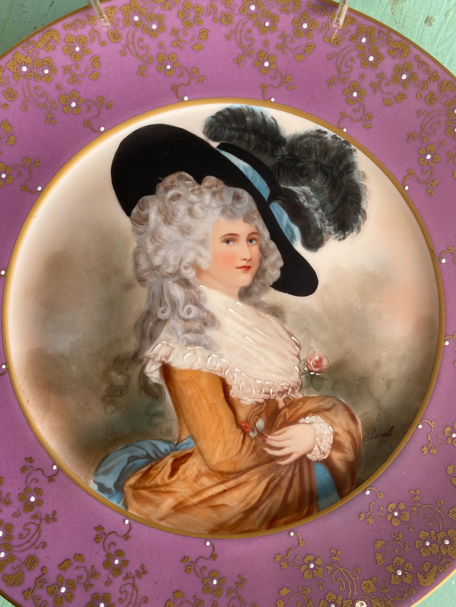 Antique Royal Vienna Signed Portrait Cabinet Plate - 3