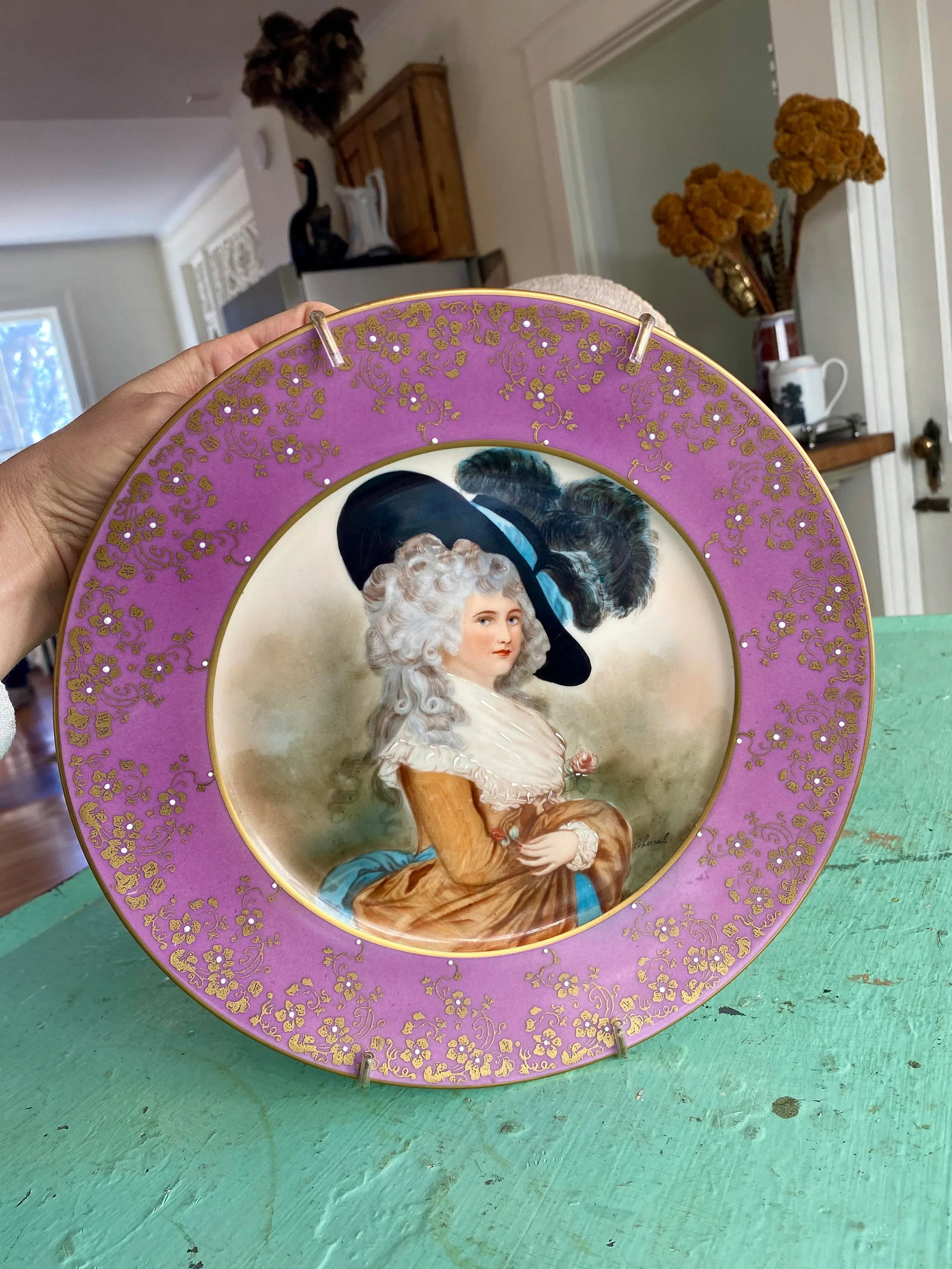 Antique Royal Vienna Signed Portrait Cabinet Plate - 9