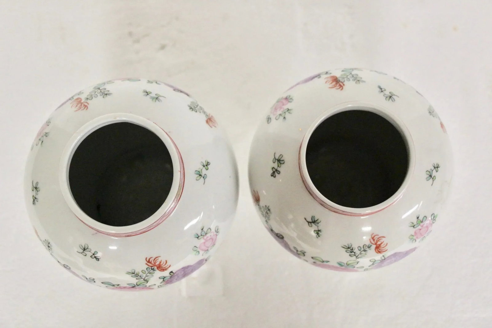 Adams Floral Lowestoft Ginger Jars - a Pair - 4