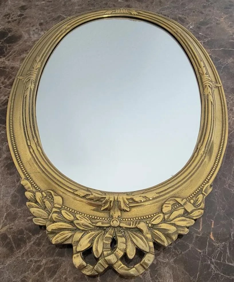 Italian Die-Cast Brass Wall Mirror in Brass Finish - 2