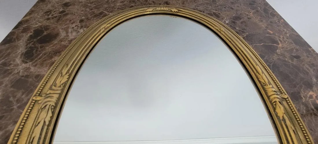 Italian Die-Cast Brass Wall Mirror in Brass Finish - 4