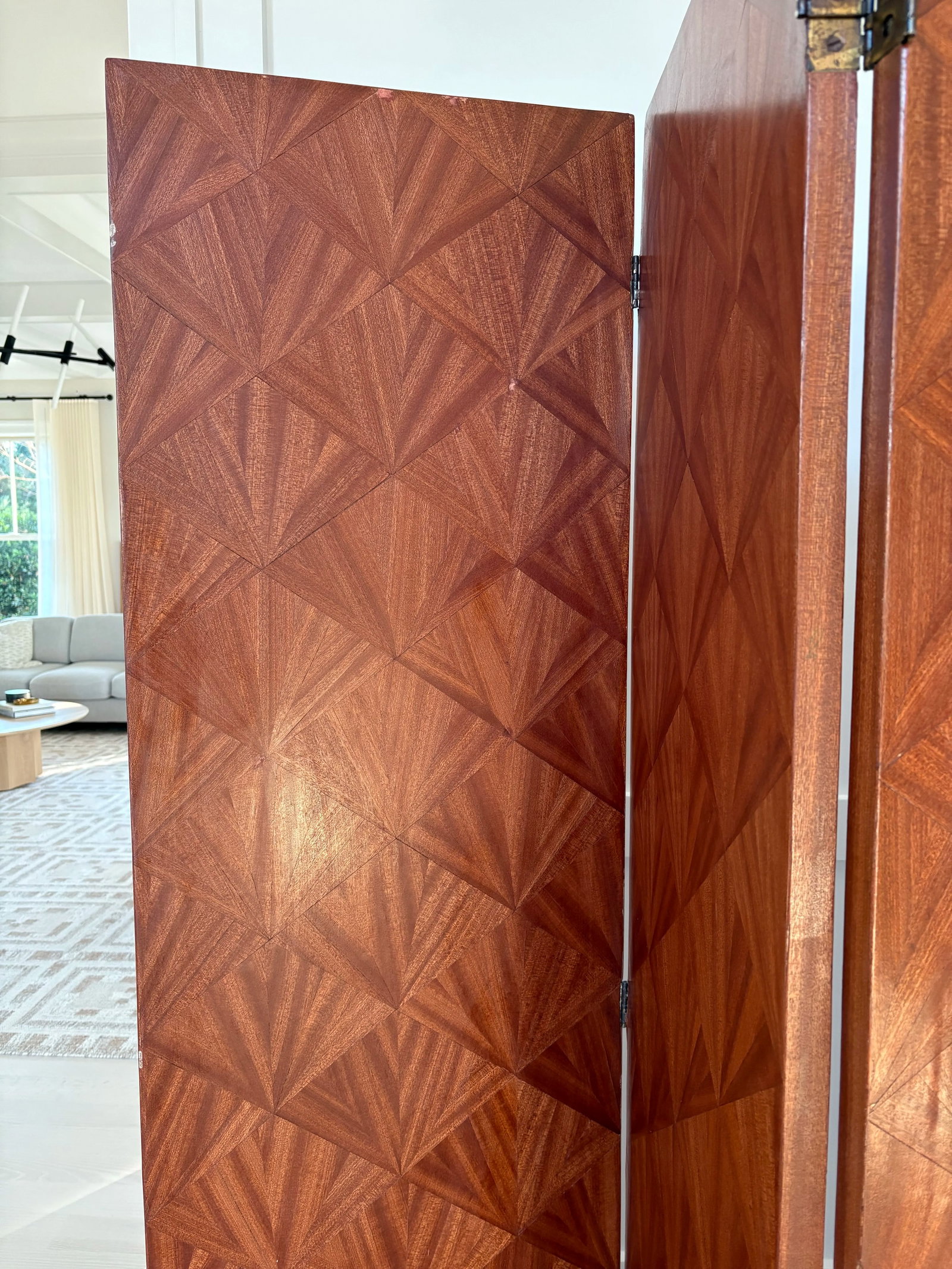 1970s Marquetry Wood Room Divider Screen, Jean Michel Frank - 2