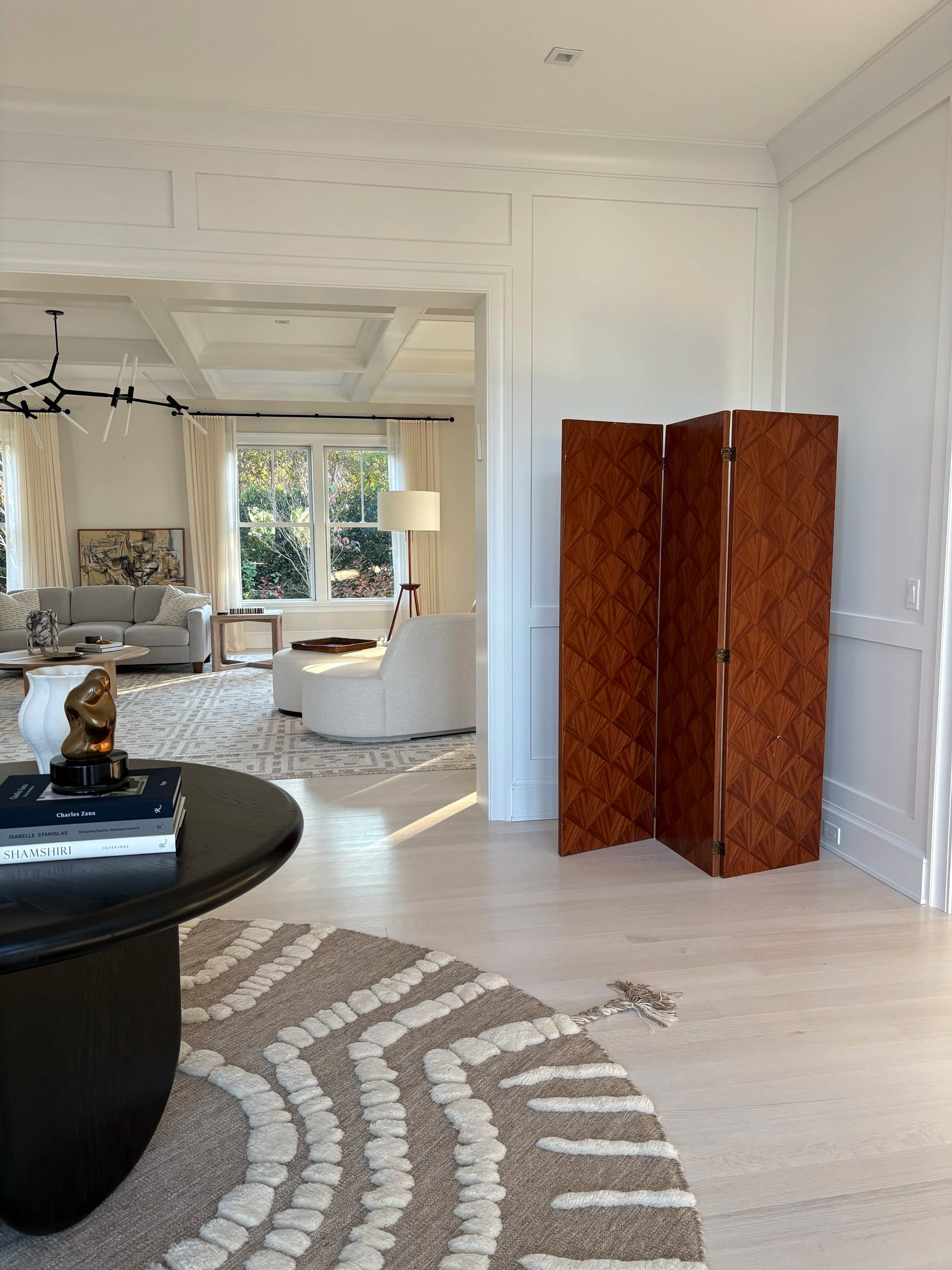 1970s Marquetry Wood Room Divider Screen, Jean Michel Frank - 3