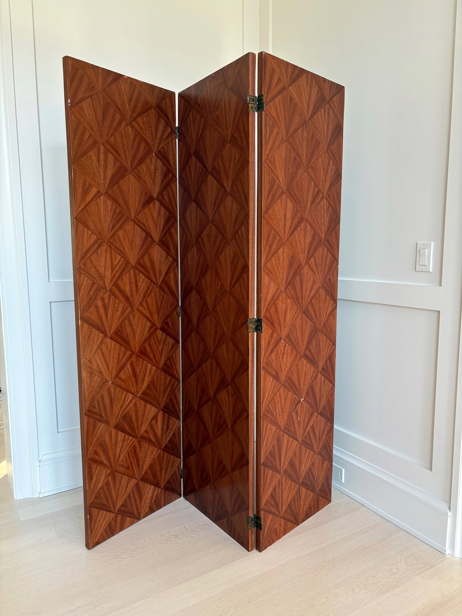 1970s Marquetry Wood Room Divider Screen, Jean Michel Frank - 6