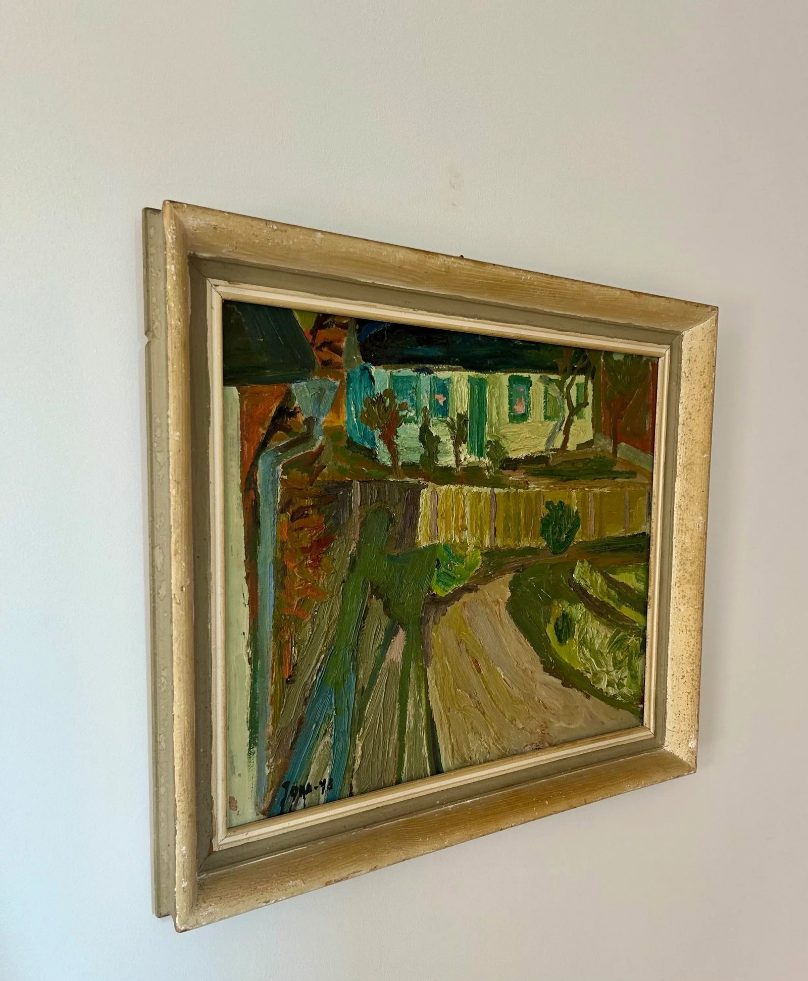 1940s Swedish Mid-Century Painting by Gunnar Jonn, Framed - 4