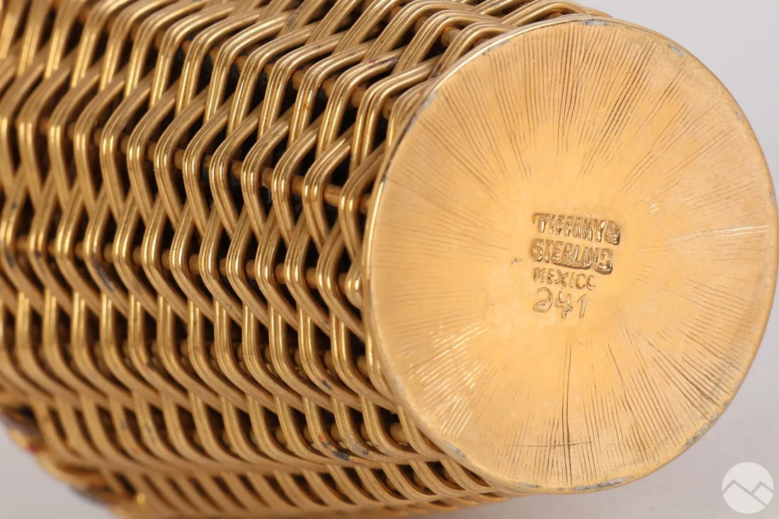 Janna Thomas for Tiffany & Co Gilt Steering Potted Tulip in Basket - 4