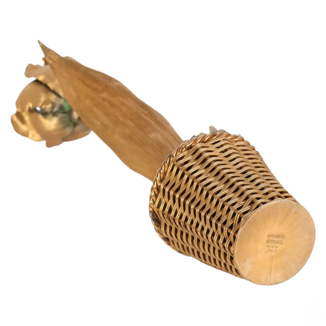 Janna Thomas for Tiffany & Co Gilt Steering Potted Tulip in Basket - 5