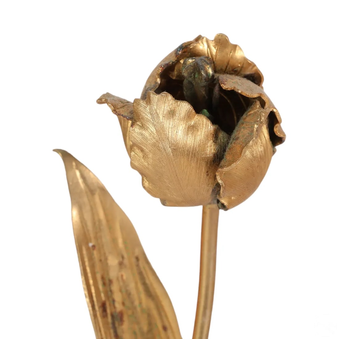 Janna Thomas for Tiffany & Co Gilt Steering Potted Tulip in Basket - 6