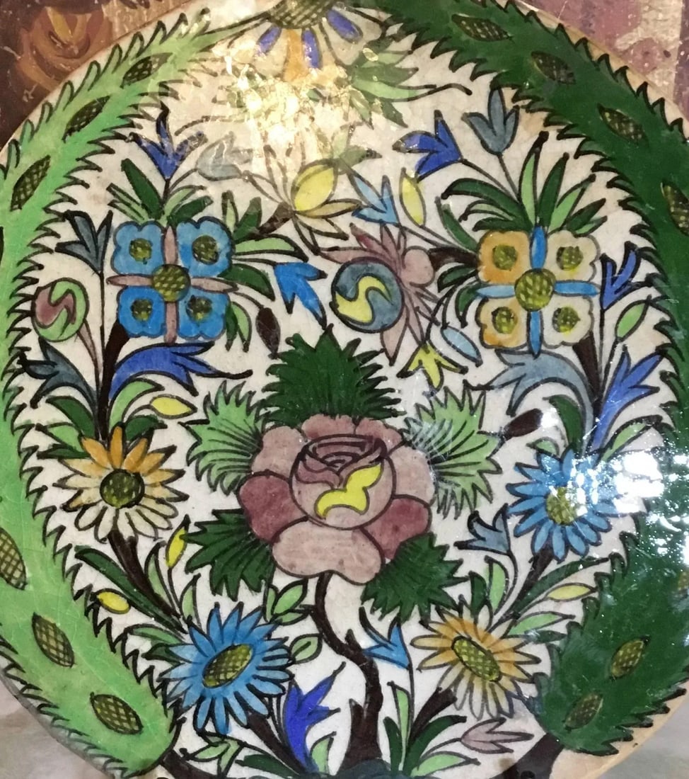 Hand-Painted Vintage Persain Tile - 10