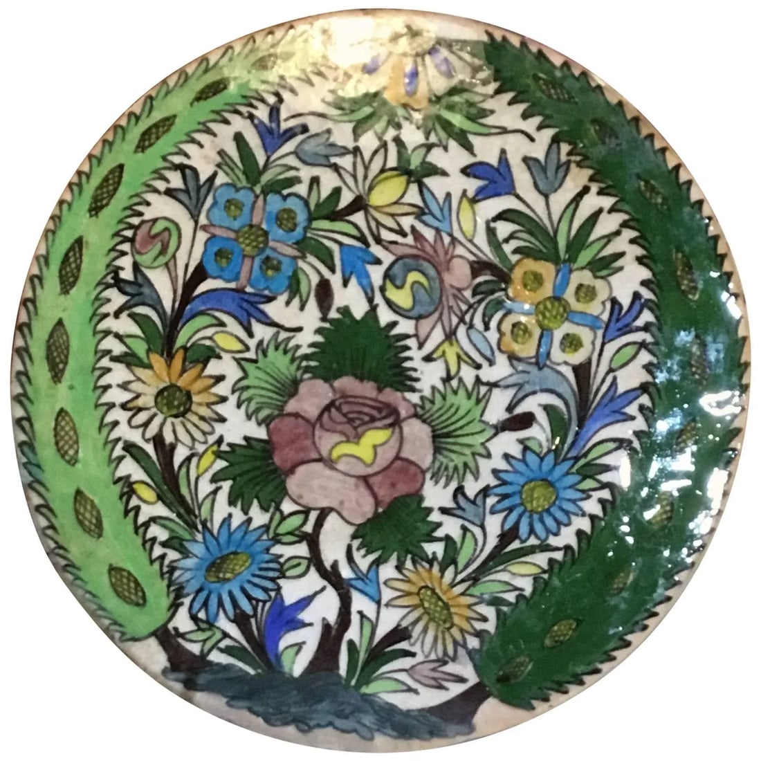 Hand-Painted Vintage Persain Tile - 11