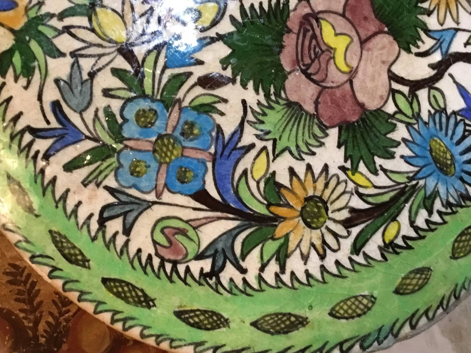 Hand-Painted Vintage Persain Tile - 3
