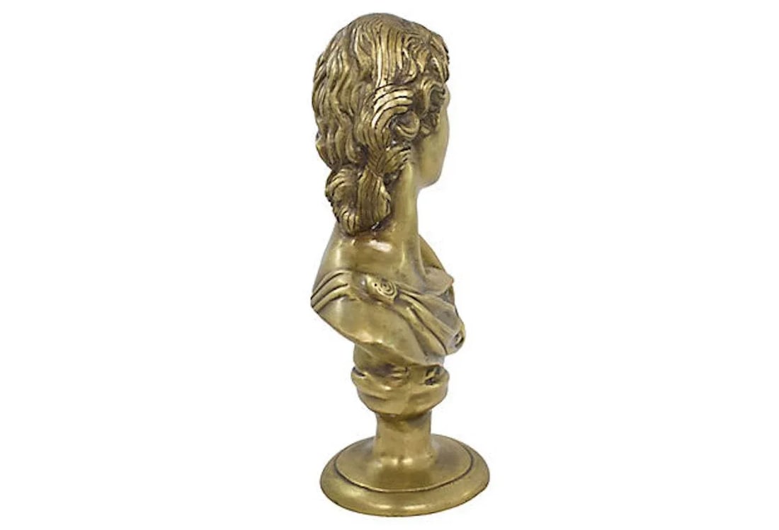 Mid-Century Large Brass Apollo Bust - 6