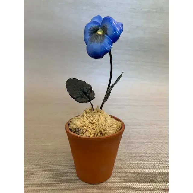 French Porcelain Potted Flower by Samuel Mazy - 2