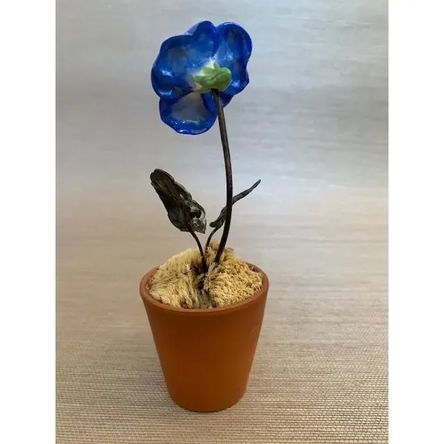 French Porcelain Potted Flower by Samuel Mazy - 3