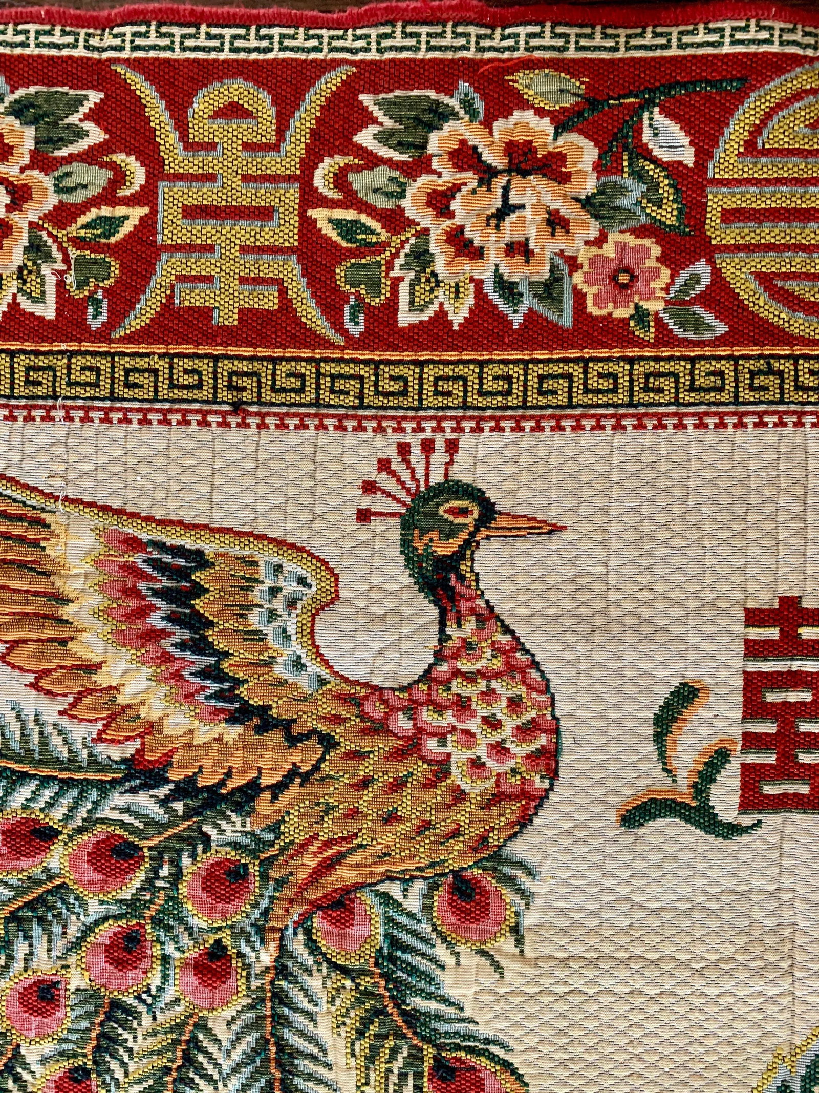 Mid 20th Century Asian Embroidered Rug/Wall Hanging 6x8.5 - 4