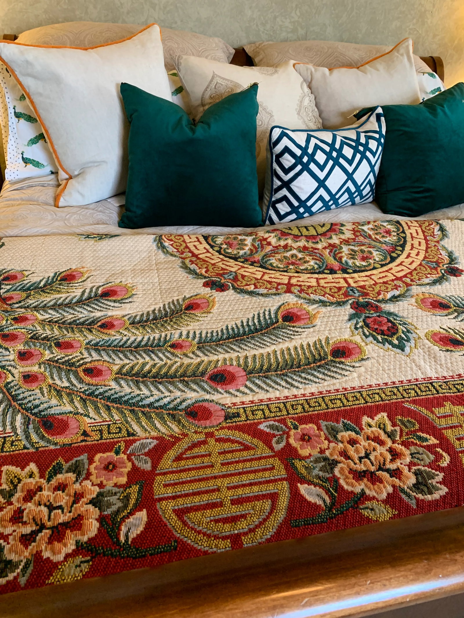 Mid 20th Century Asian Embroidered Rug/Wall Hanging 6x8.5 - 7