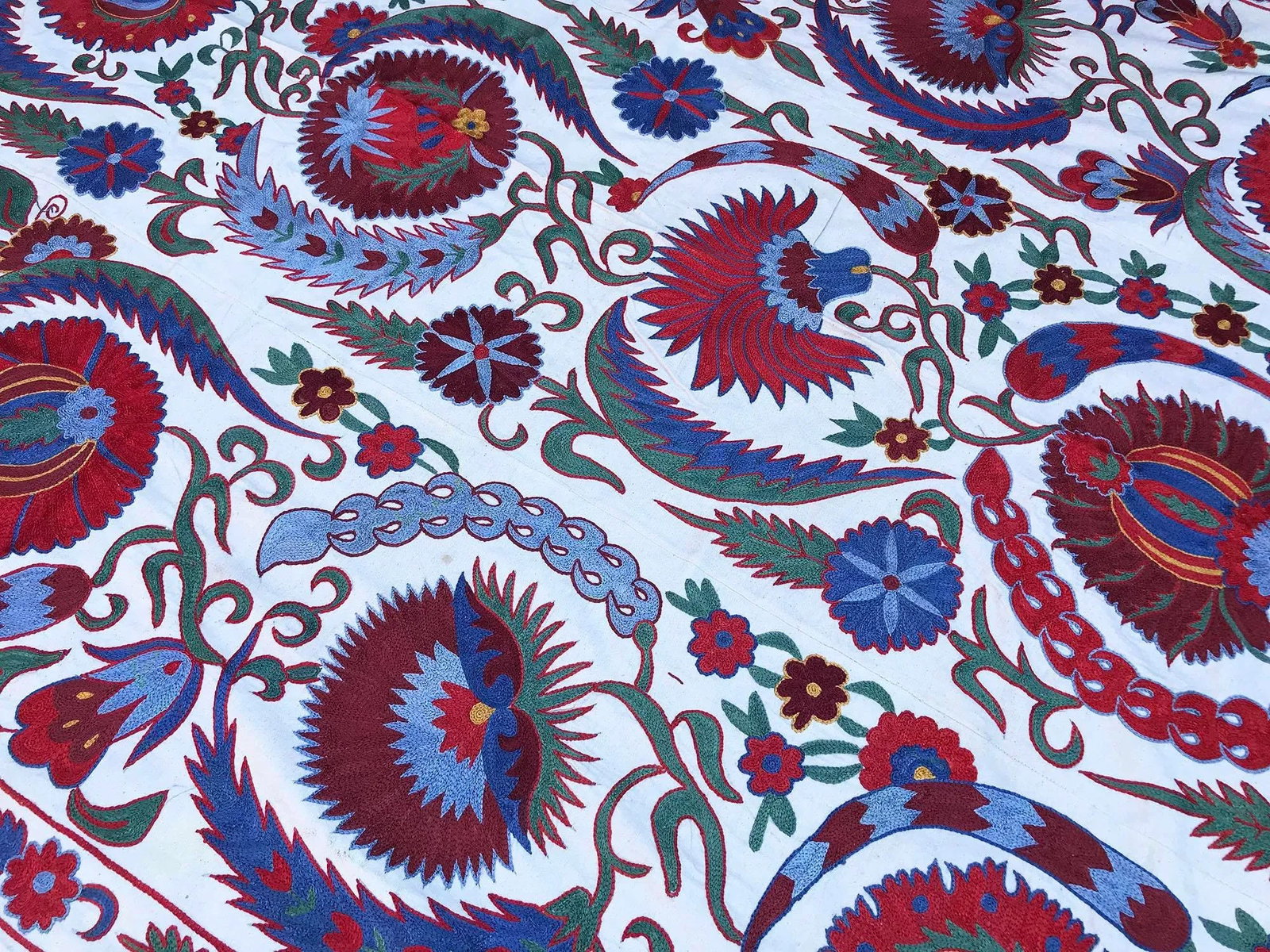 Boho Chic Clove Design Suzani Tapestry, Handmade Crochet Table Cover - 2