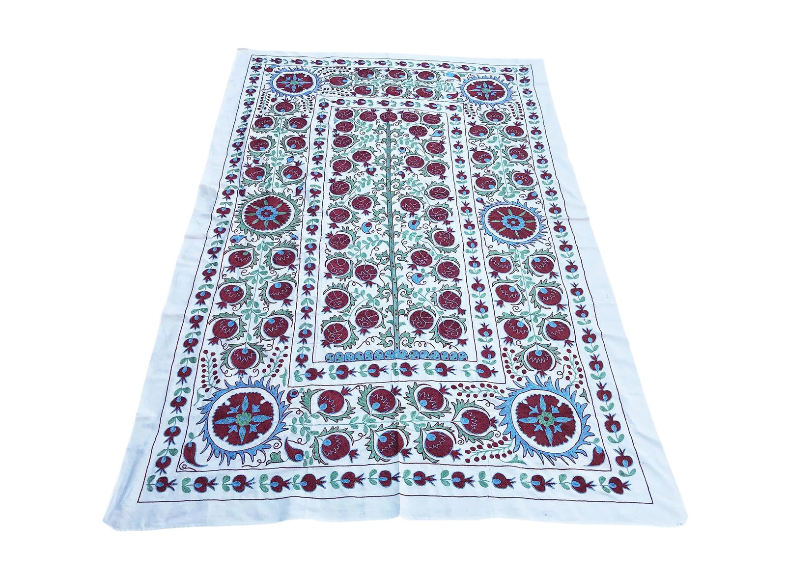 Handmade Pomegranate Tree Desing Crochet Suzani Tapestry (1 of 6)