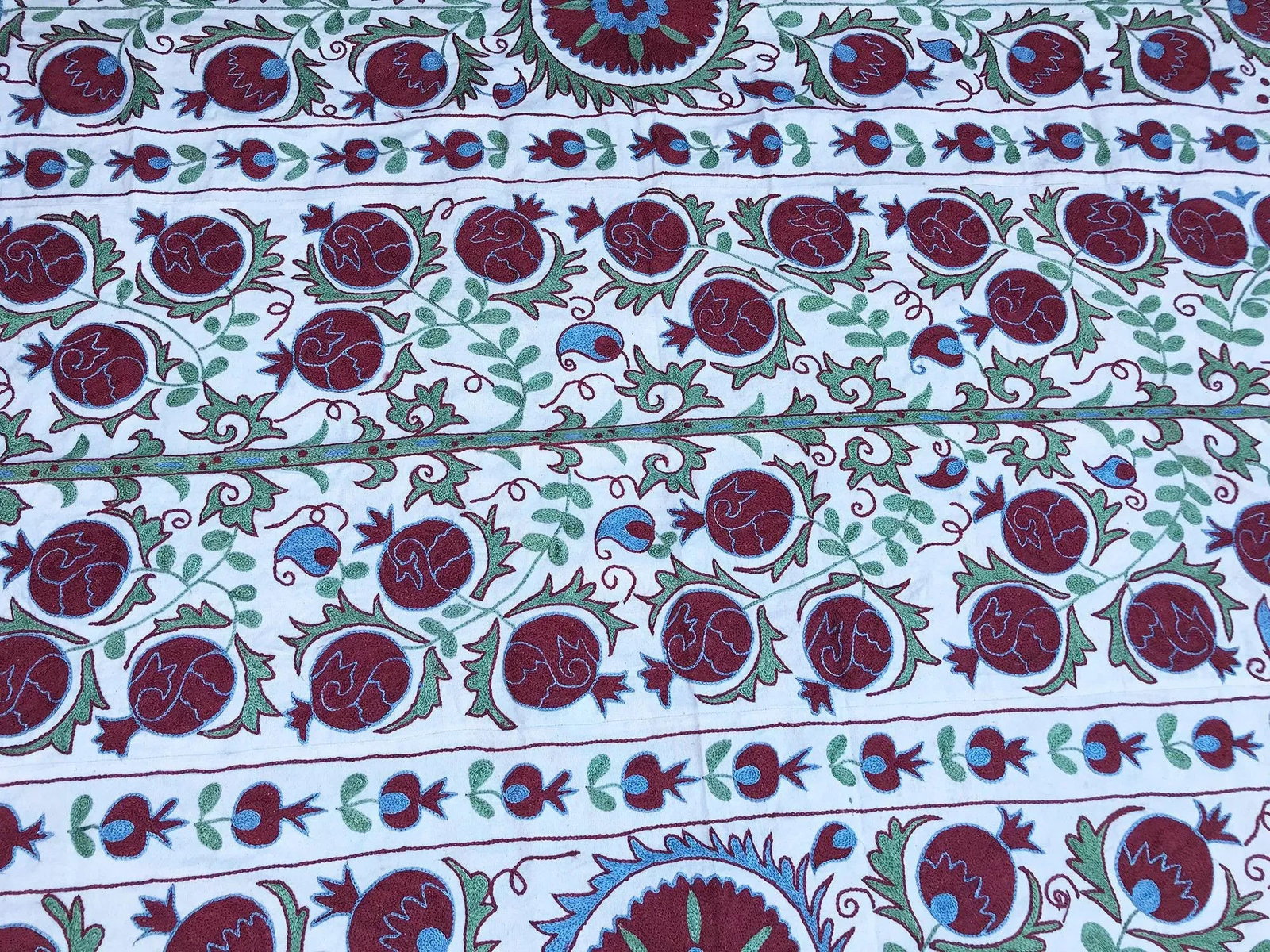 Handmade Pomegranate Tree Desing Crochet Suzani Tapestry - 3