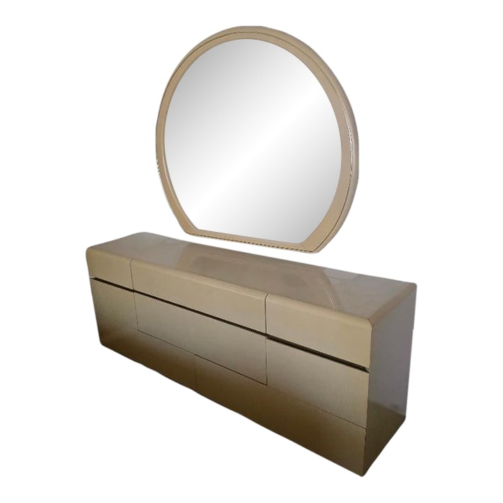 Lane Contemporary Modern Cream 70" Dresser / Wall Mirror (1 of 7)