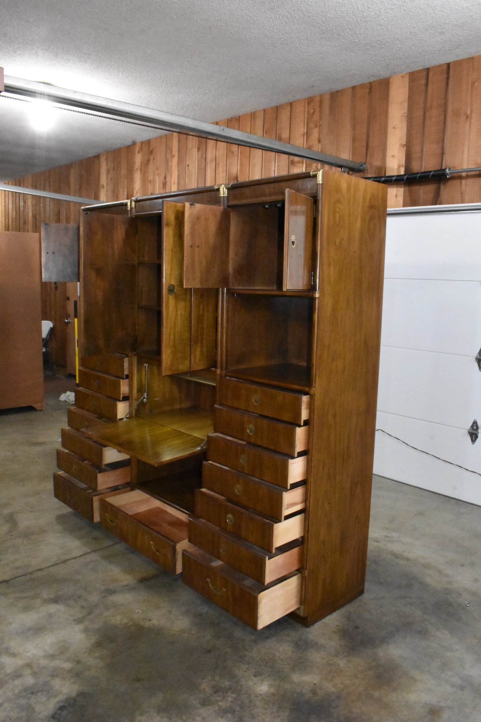 Mid Century Drexel Accolade 3 Piece Wall Unit Secretary Chests of Drawers - 10