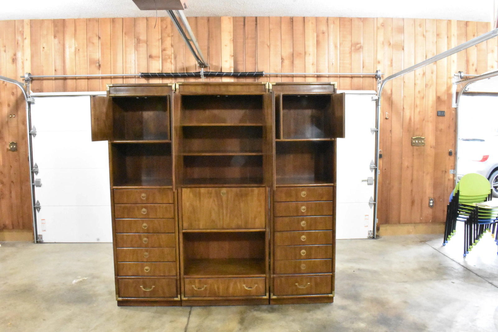Mid Century Drexel Accolade 3 Piece Wall Unit Secretary Chests of Drawers - 11
