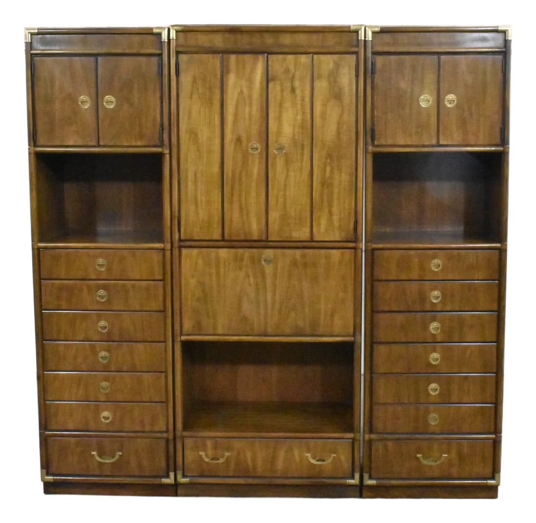 Mid Century Drexel Accolade 3 Piece Wall Unit Secretary Chests of Drawers (1 of 12)