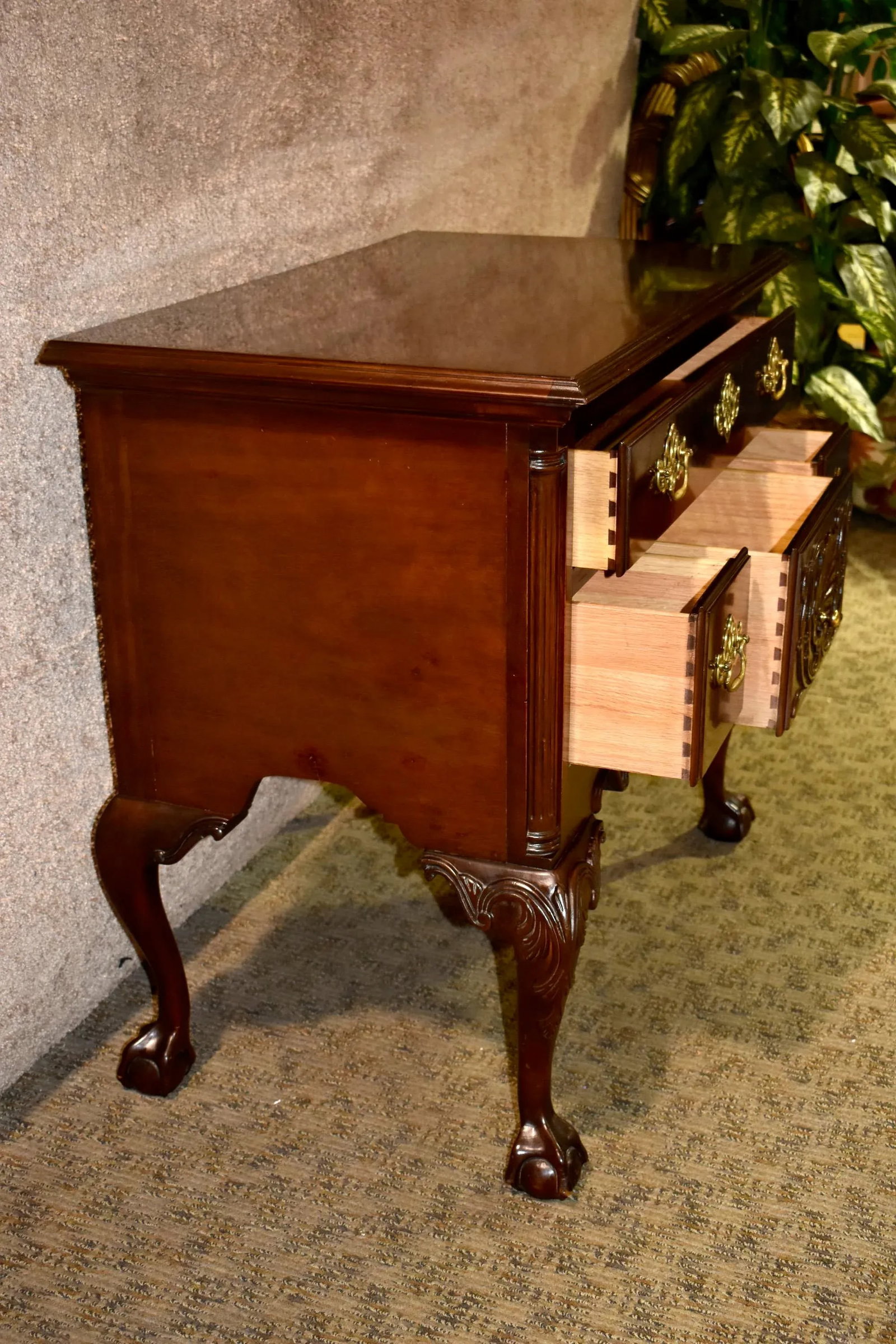 Vintage Chippendale Councill Craftsmen Carved Mahogany Lowboy - 10
