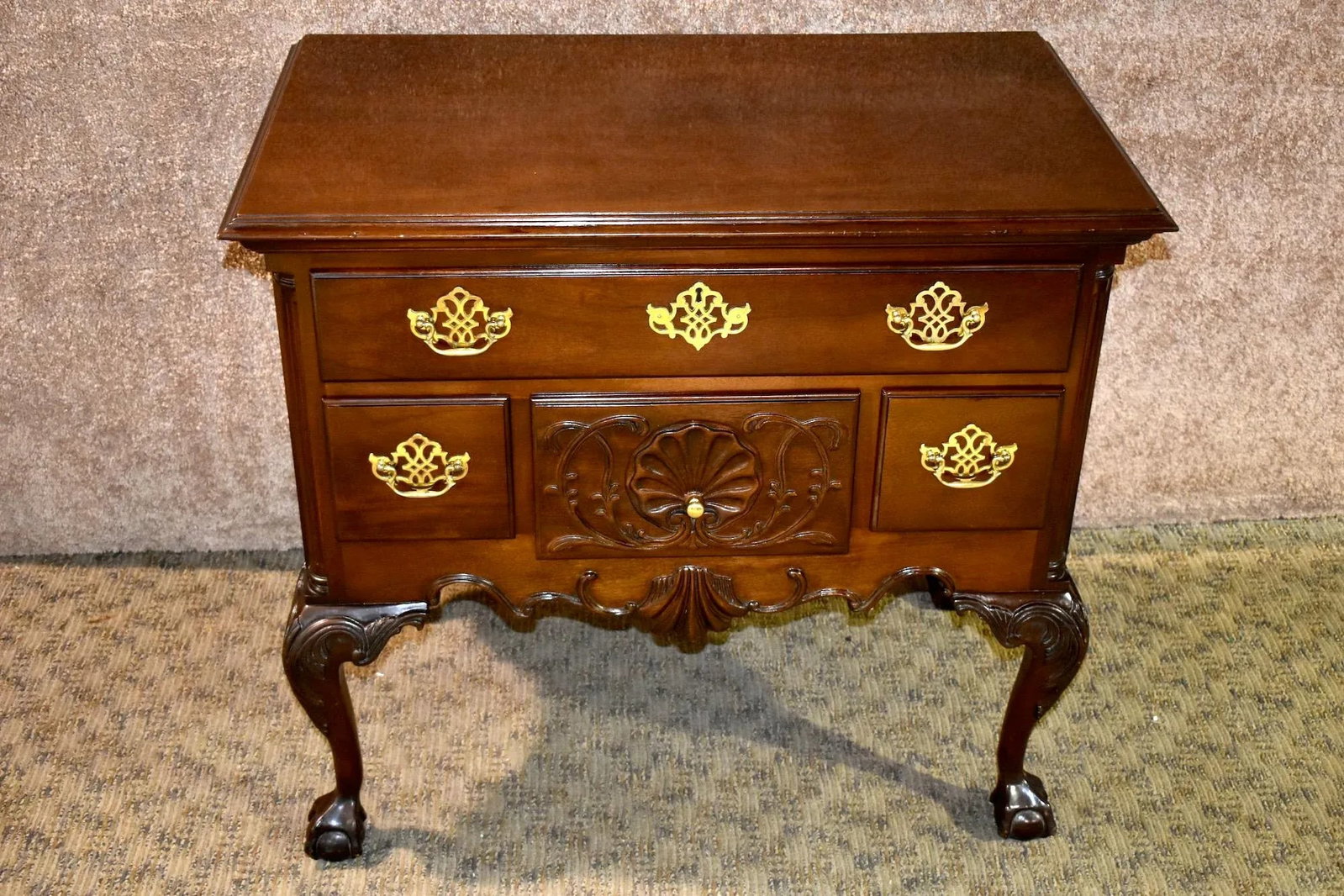 Vintage Chippendale Councill Craftsmen Carved Mahogany Lowboy - 13