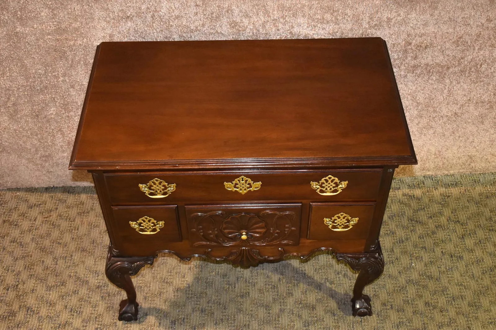 Vintage Chippendale Councill Craftsmen Carved Mahogany Lowboy - 2