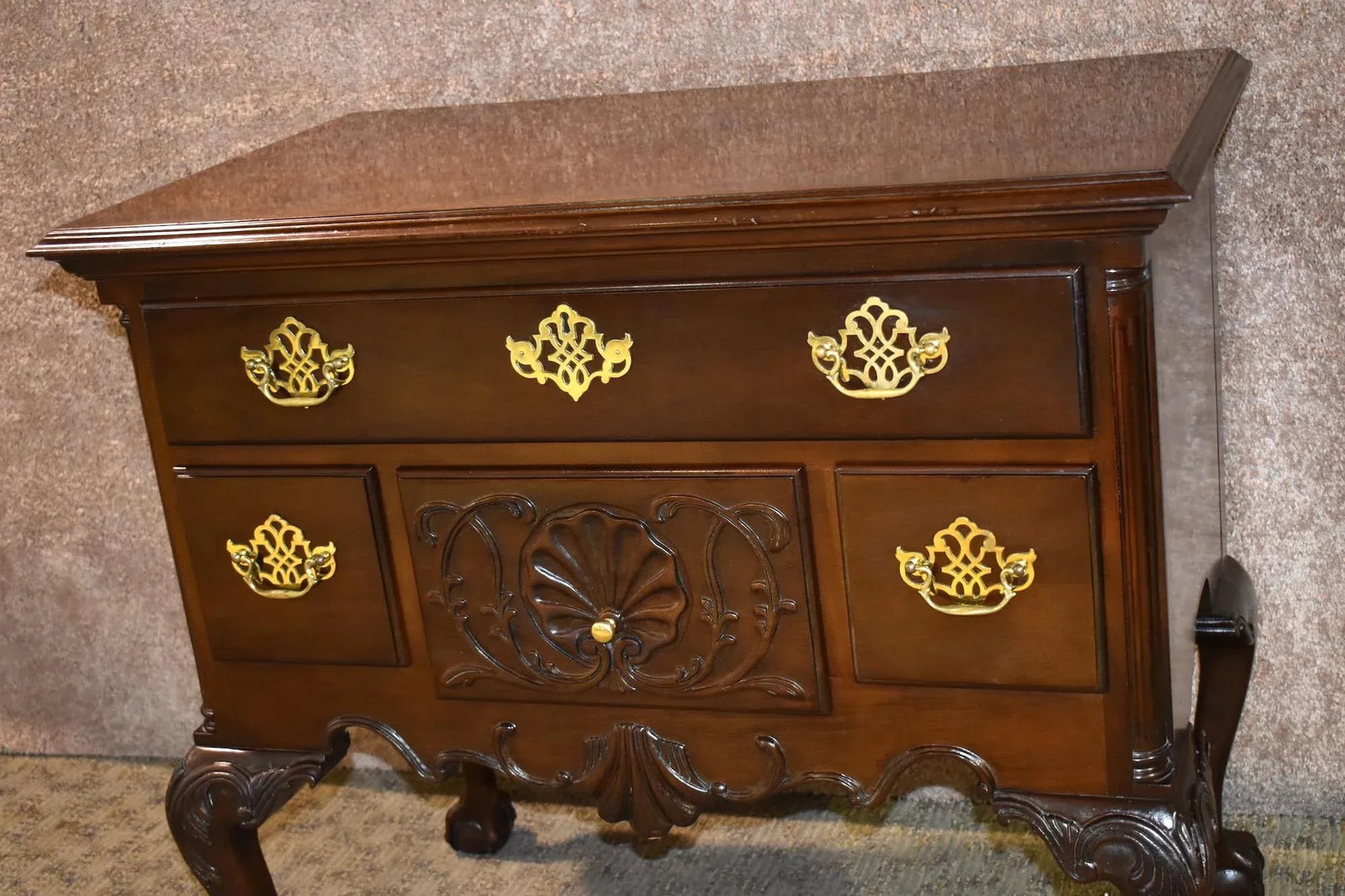 Vintage Chippendale Councill Craftsmen Carved Mahogany Lowboy - 5