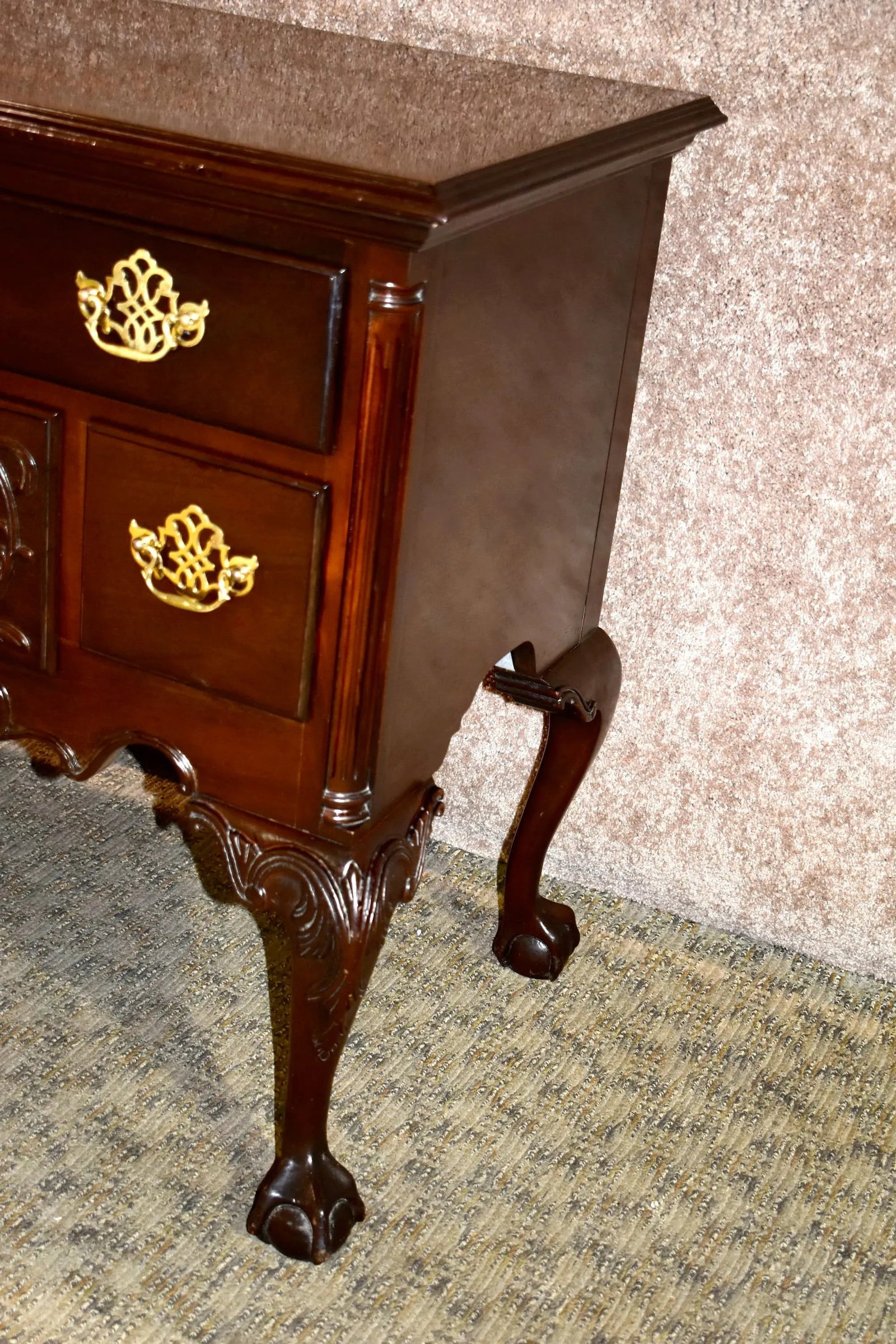 Vintage Chippendale Councill Craftsmen Carved Mahogany Lowboy - 6