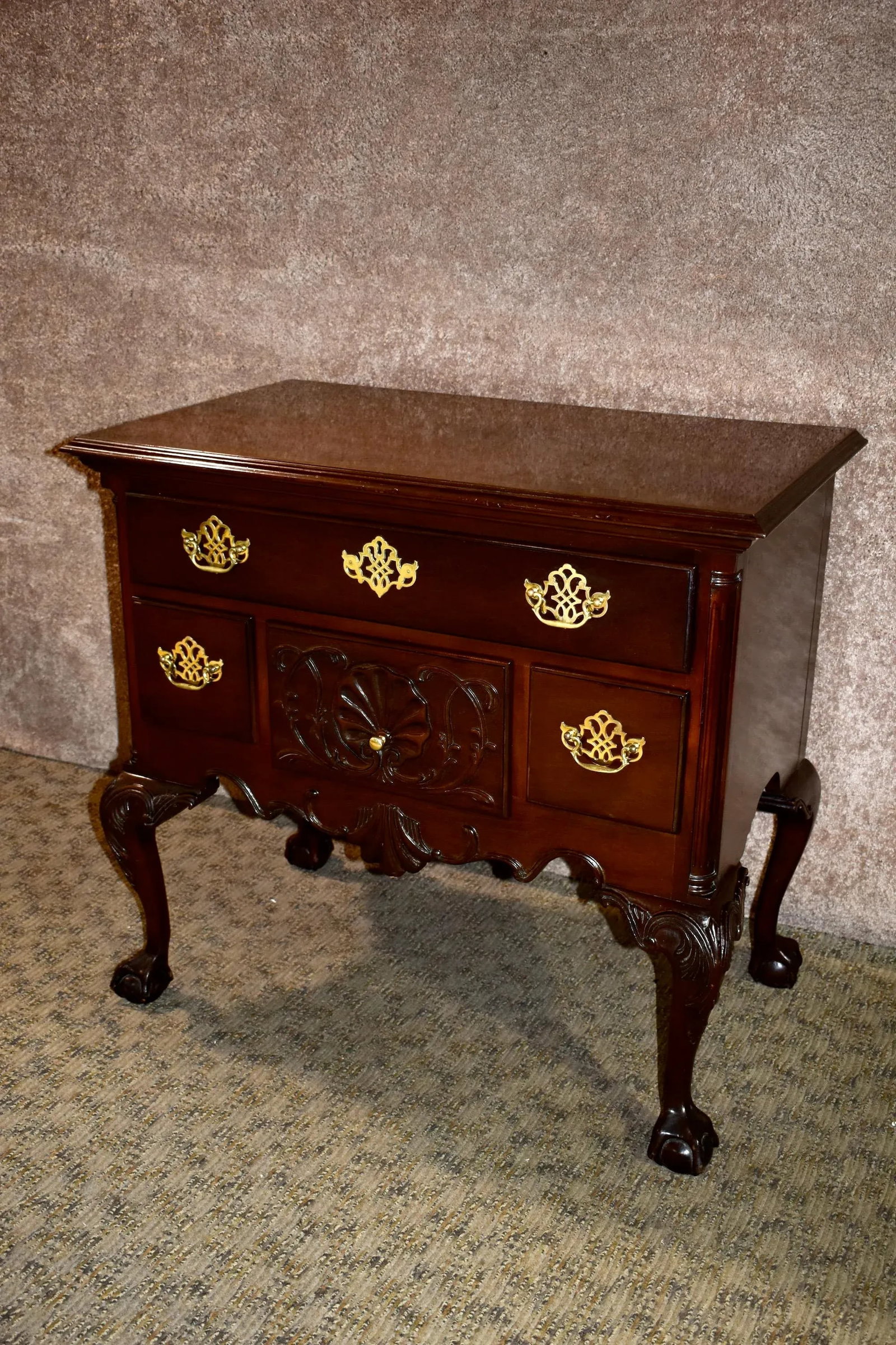 Vintage Chippendale Councill Craftsmen Carved Mahogany Lowboy - 7