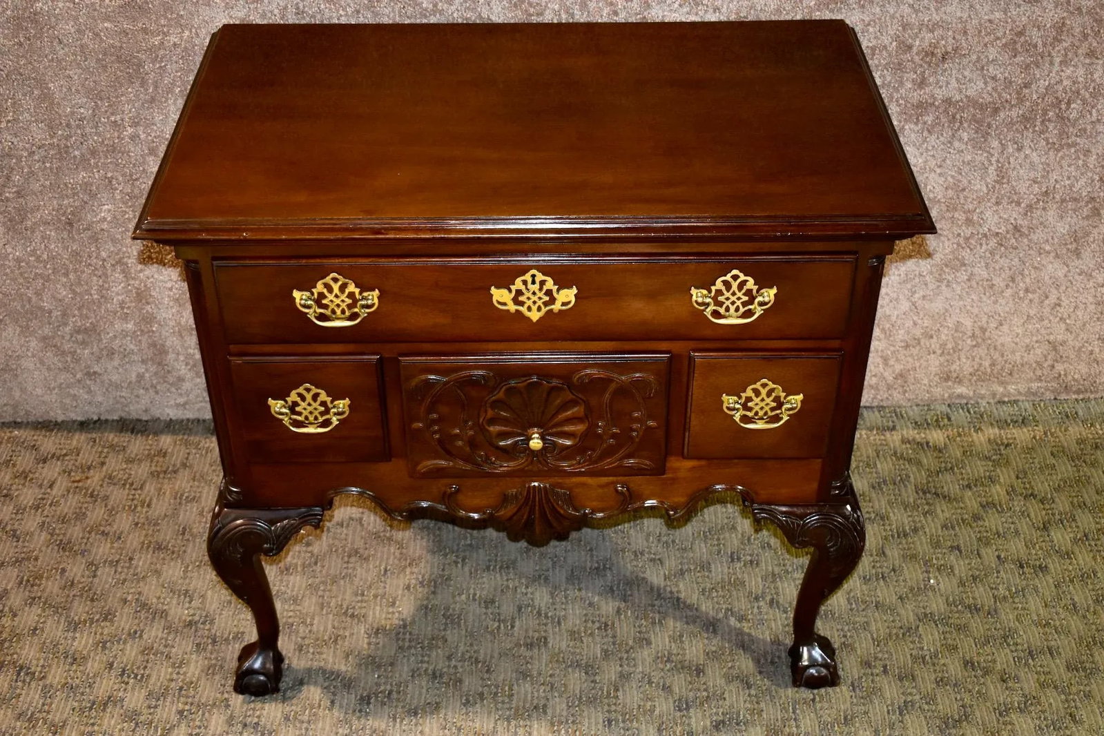 Vintage Chippendale Councill Craftsmen Carved Mahogany Lowboy - 9