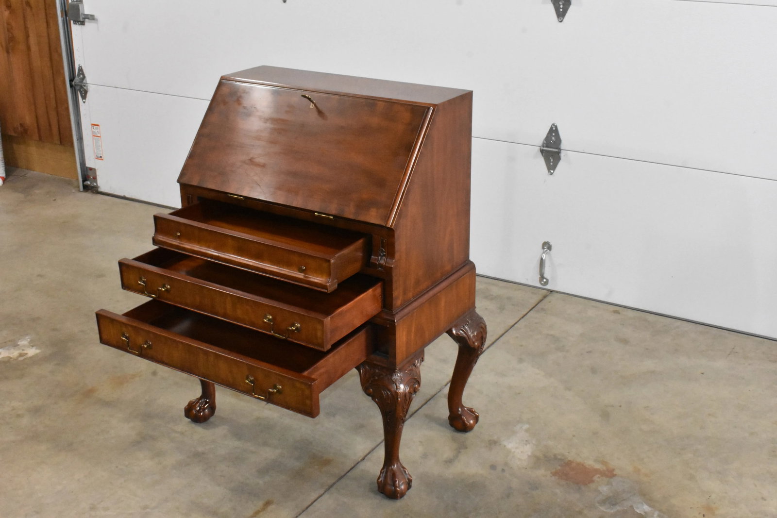 Maitland Smith Crotch Mahogany Ball & Claw Foot Slant Front Secretary - 10