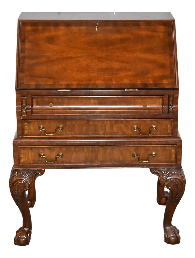 Maitland Smith Crotch Mahogany Ball & Claw Foot Slant Front Secretary (1 of 12)