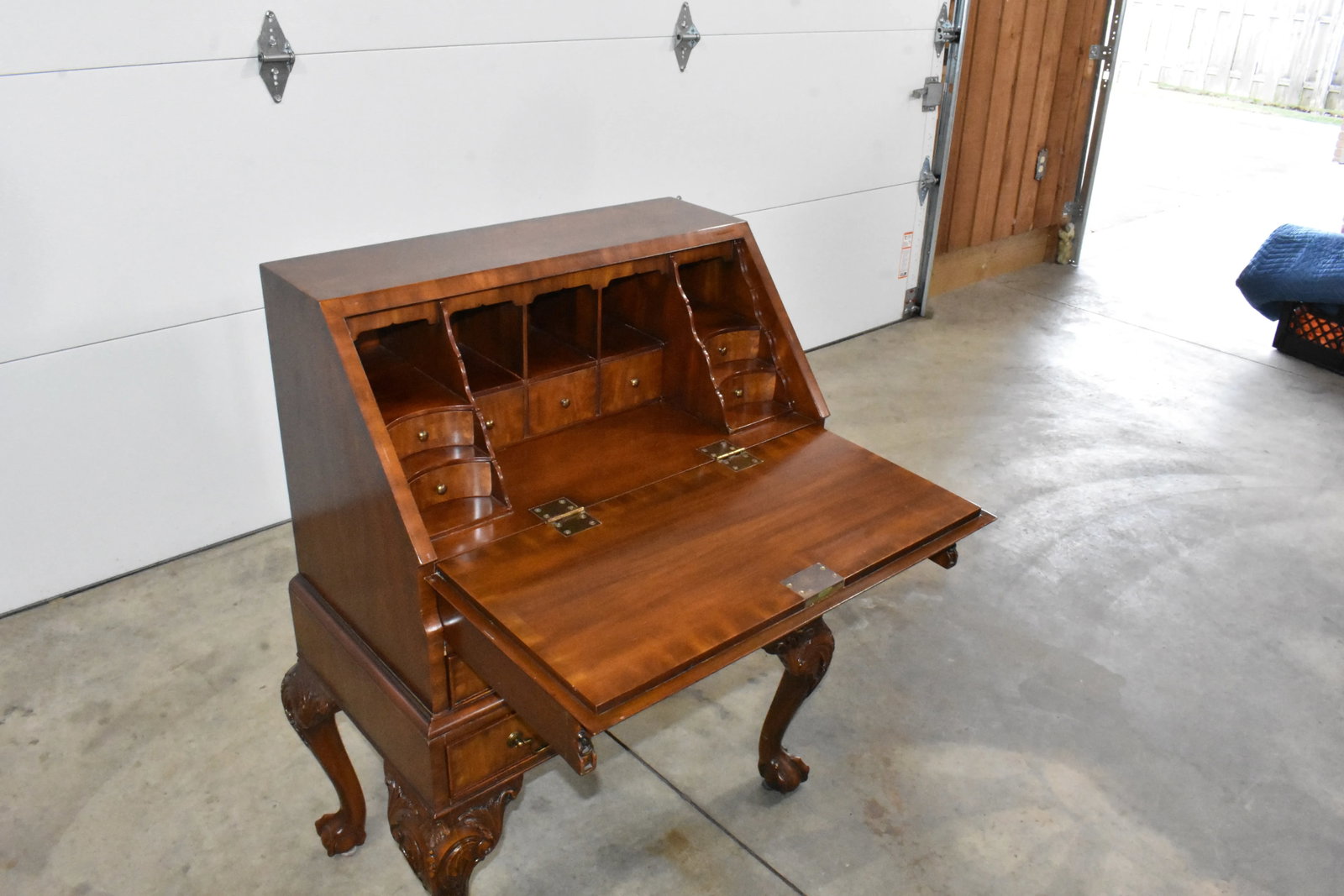 Maitland Smith Crotch Mahogany Ball & Claw Foot Slant Front Secretary - 9