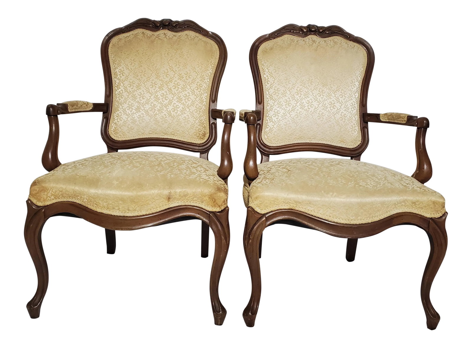 French Style Upholstered Head Dining Chairs - a Pair (1 of 8)