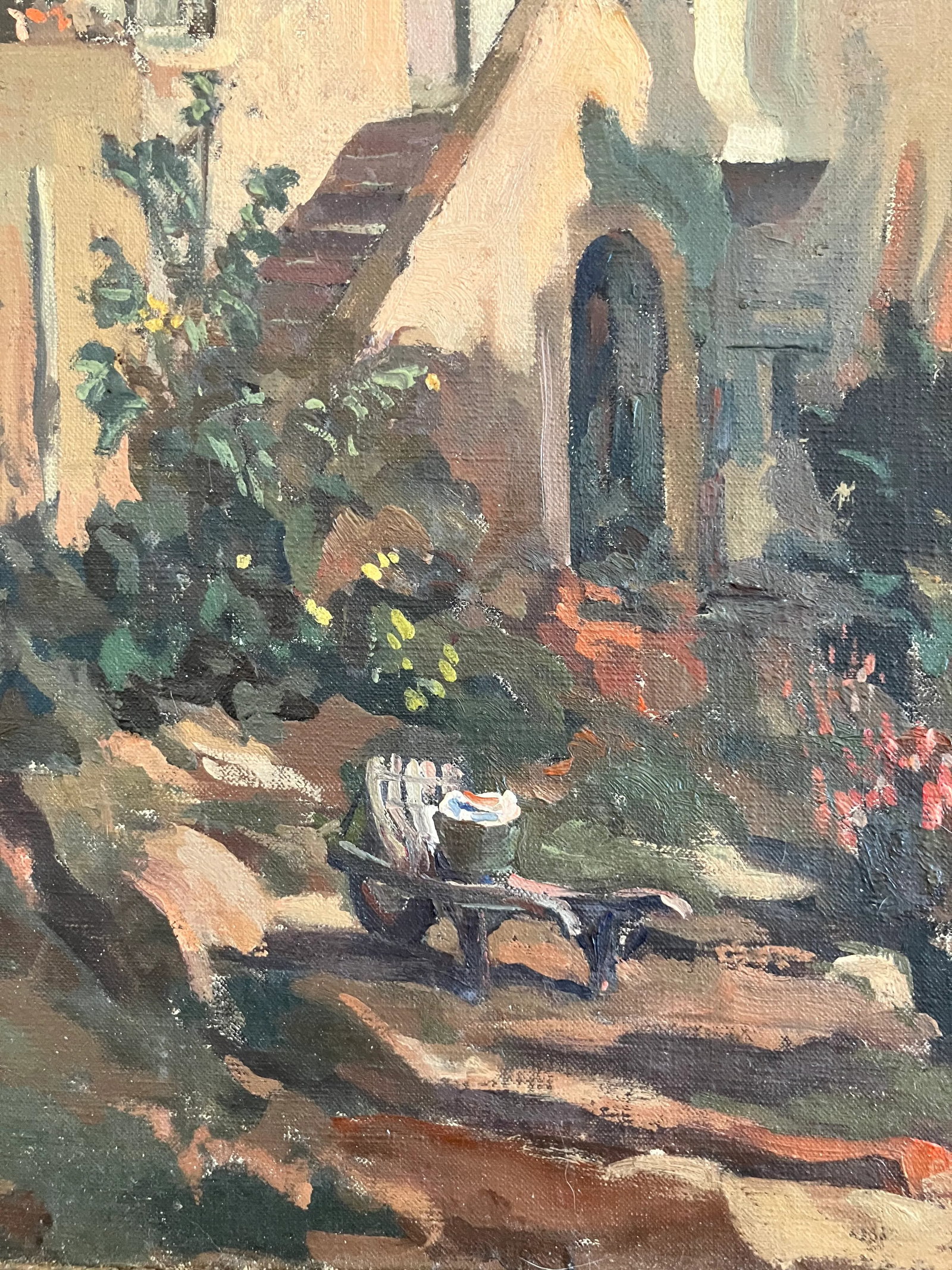 Period French Oil on Canvas, Stone Village Houses, Listed Royal Academy Artist., Framed - 5