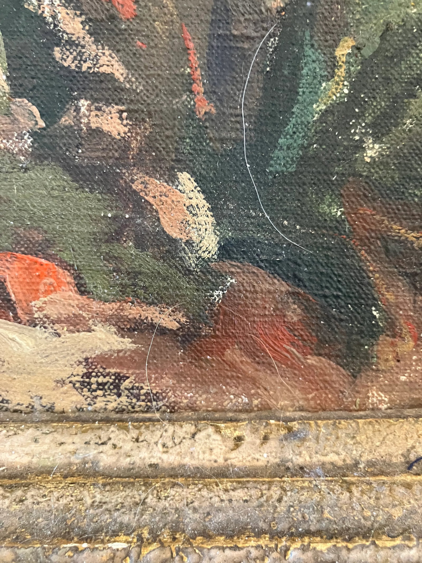 Period French Oil on Canvas, Stone Village Houses, Listed Royal Academy Artist., Framed - 7