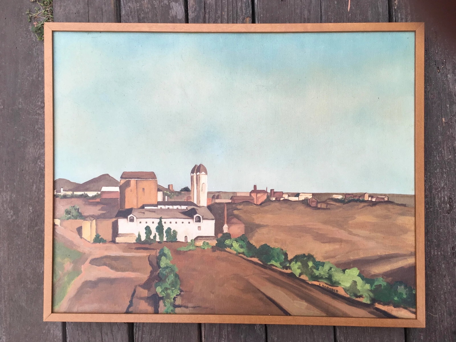 Italian Tuscan Landscape by Listed California American Artist Armando Marchergiani, Framed. - 13