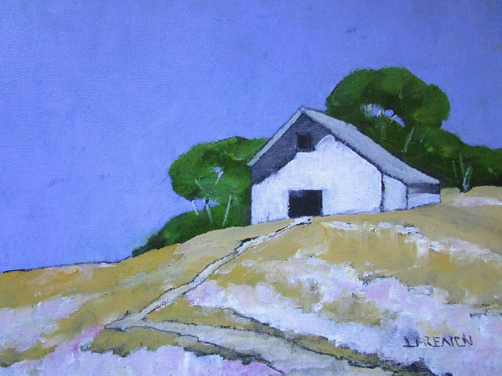 Santa Maria Barn Art Lynne French California Landscape Oil Painting 9x12 - 3