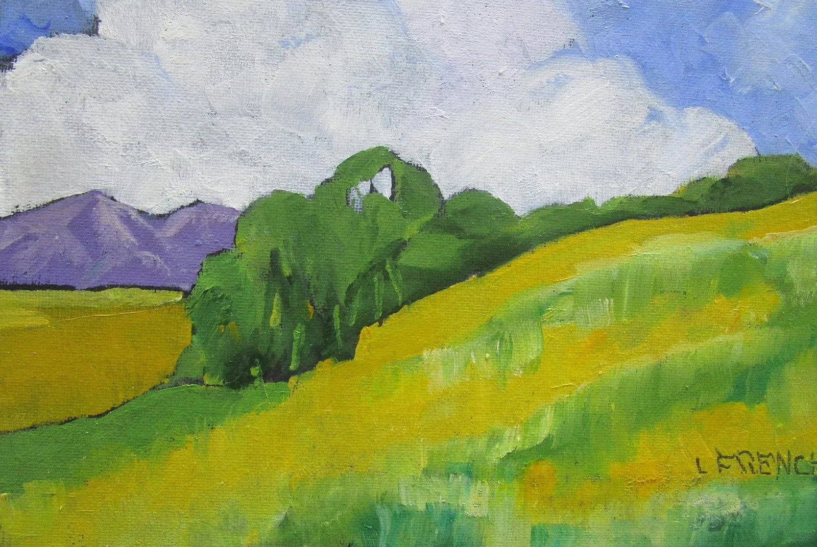 Wild Yellow Mustard Lynne French California Landscape 8x10 Oil - 2