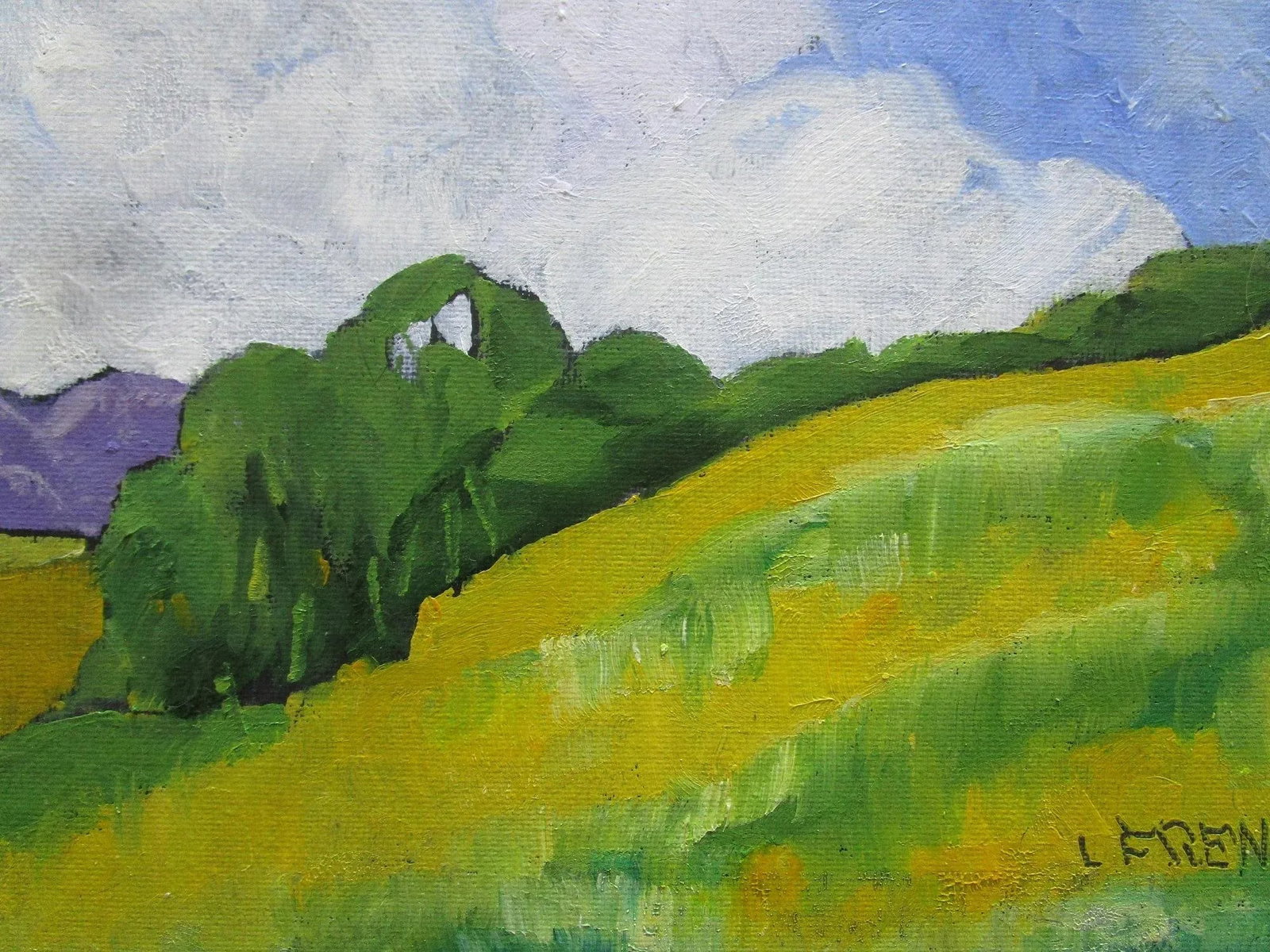 Wild Yellow Mustard Lynne French California Landscape 8x10 Oil - 3