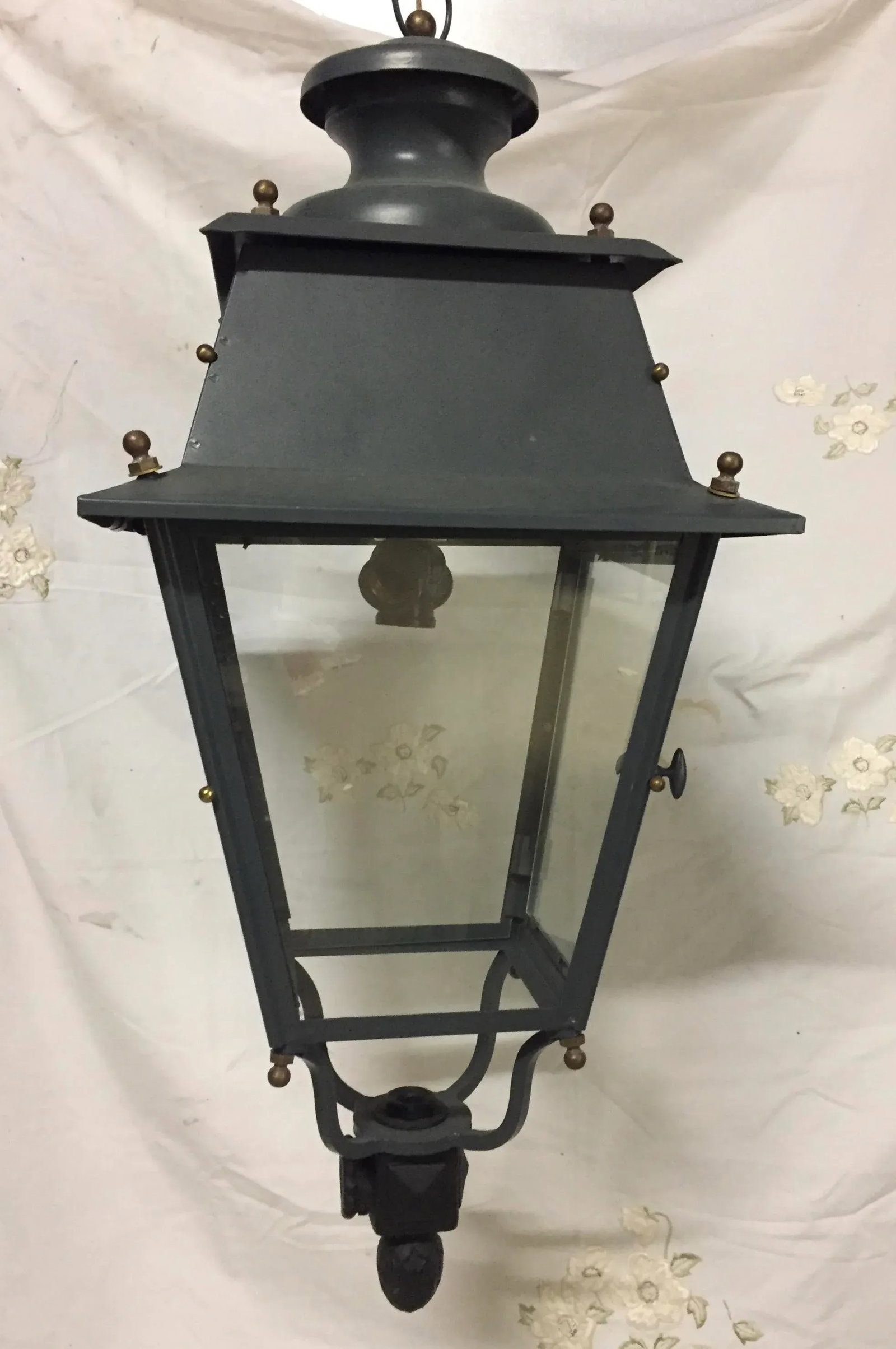 Early 20th Century Victorian Hanging Parisian Street Lantern Lamp - 2