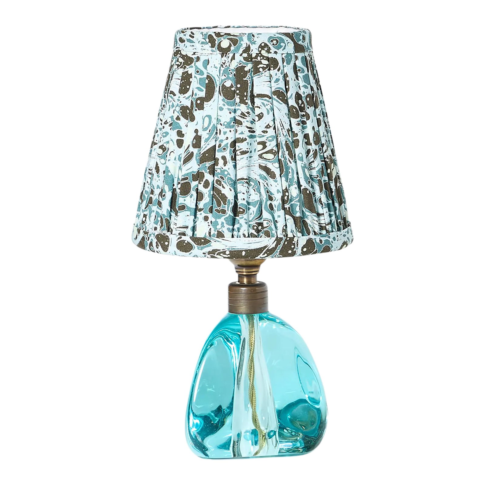 Murano Style Glass Seguso Lamp - Blue: Gorgeous Murano style glass table lamps by Seguso Vetri d'Arte. Available in blue or pink. Charming accent for any room. Dimensions: H 10" x Dia. 3.5" Circa: 1950s Origin: Italy Condition: