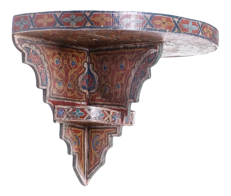 Early 20th Century Moroccan Painted Wall Shelf or Bracket (1 of 7)