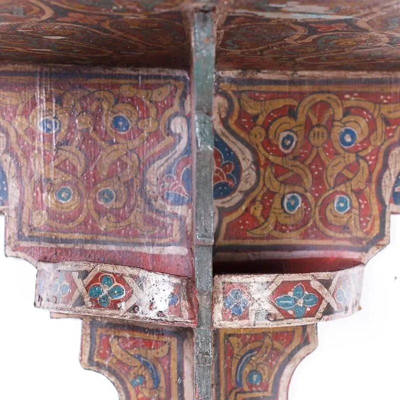 Early 20th Century Moroccan Painted Wall Shelf or Bracket - 6