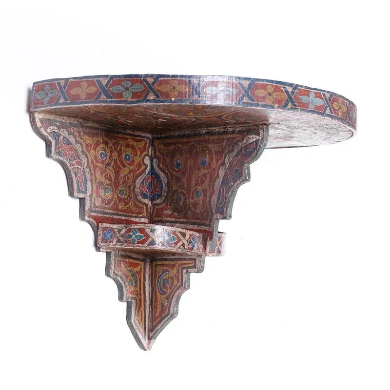 Early 20th Century Moroccan Painted Wall Shelf or Bracket - 7